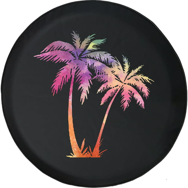 255/70r18 Fits: JL Accessories Sport with Back-Up Camera 32 Inch 245/75r17 Caps Supply JL Tire Cover Beach Life Palm Trees 